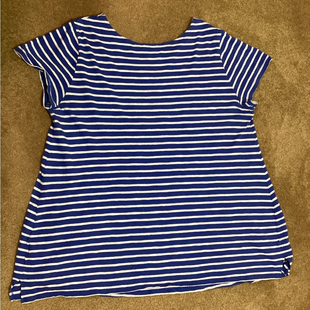 Old Navy Maternity XXL Blue  and White Striped Shirt